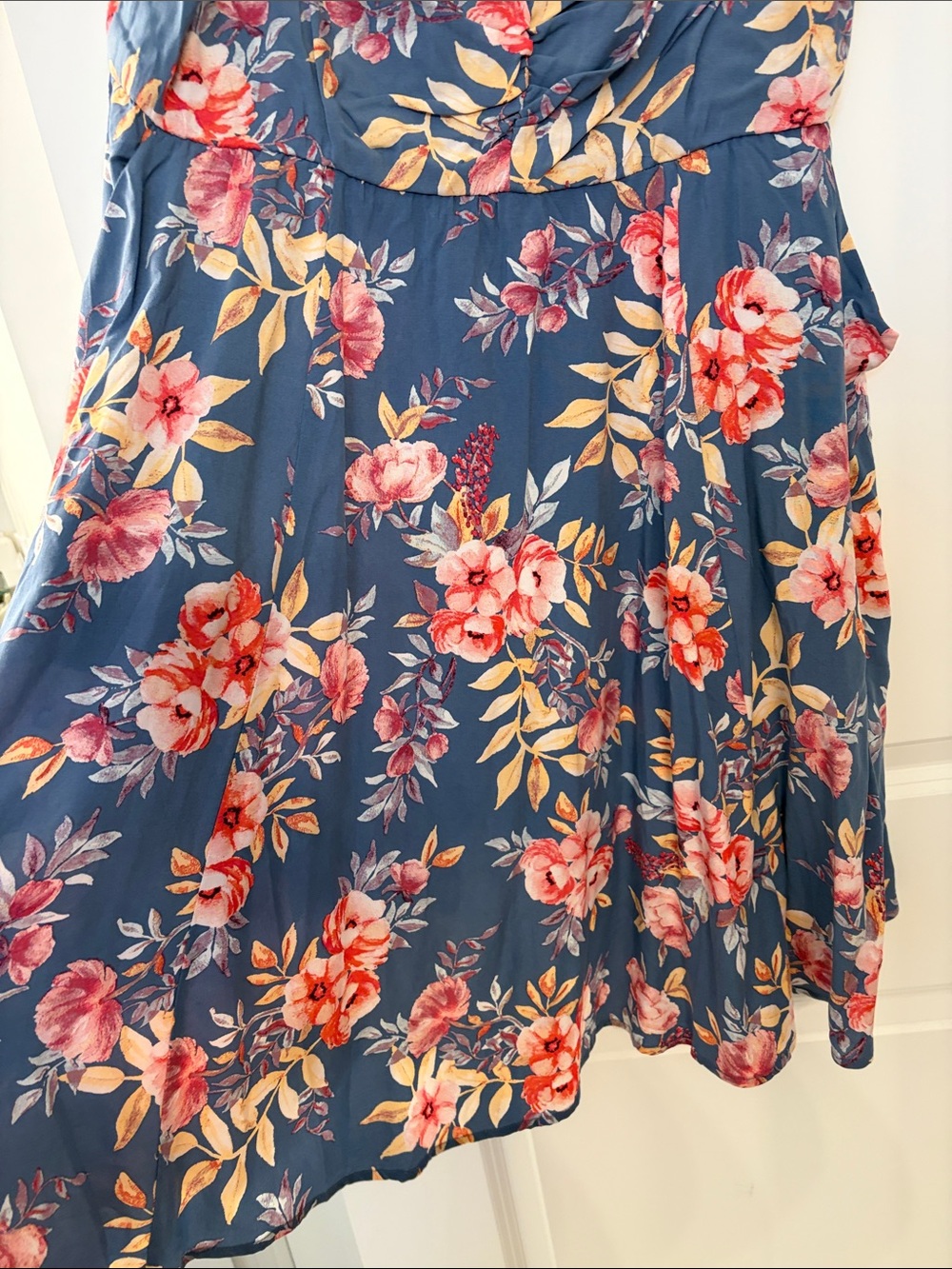 torrid Blue Floral Dress with Pink & Coral Blooms - Picture 4 of 5